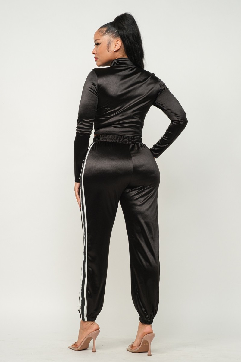 Glitter Zip-Up Jacket and Pants Setup